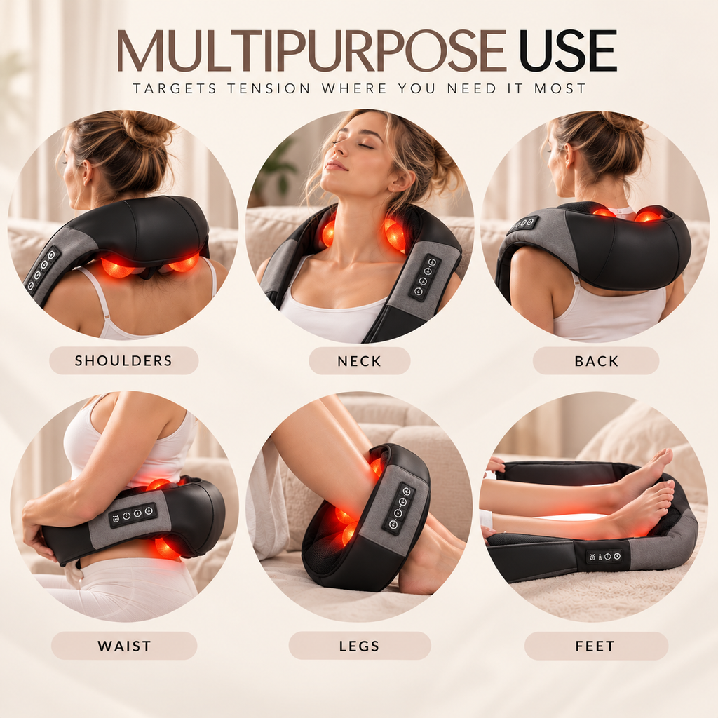 The Shiatsu Heated Neck + Shoulder Massager - Your Favorite Deep Muscle Massager waiting for you at Home